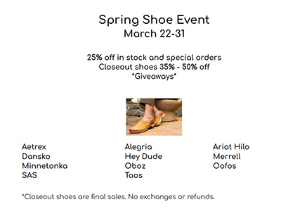 Spring Shoe Event at Anyday Outfitters icon