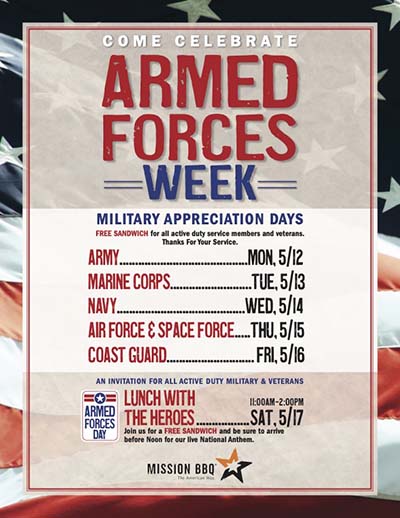 Armed Forces Week at Mission BBQ icon