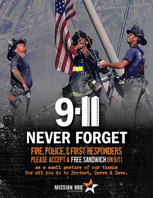 9/11 Never Forget Free Sandwich icon